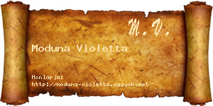 Moduna Violetta névjegykártya